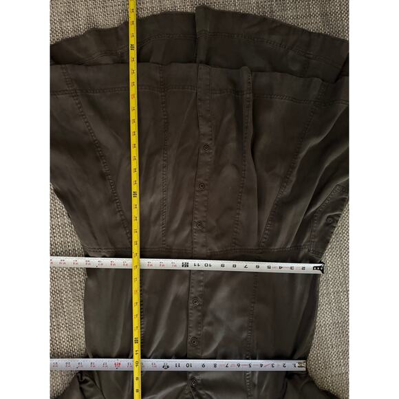 ANTHROPOLOGIE HOLDING HORSES NWT Mariona BUTTON FRONT Swing Shirt Dress Army 8 - Picture 7 of 7